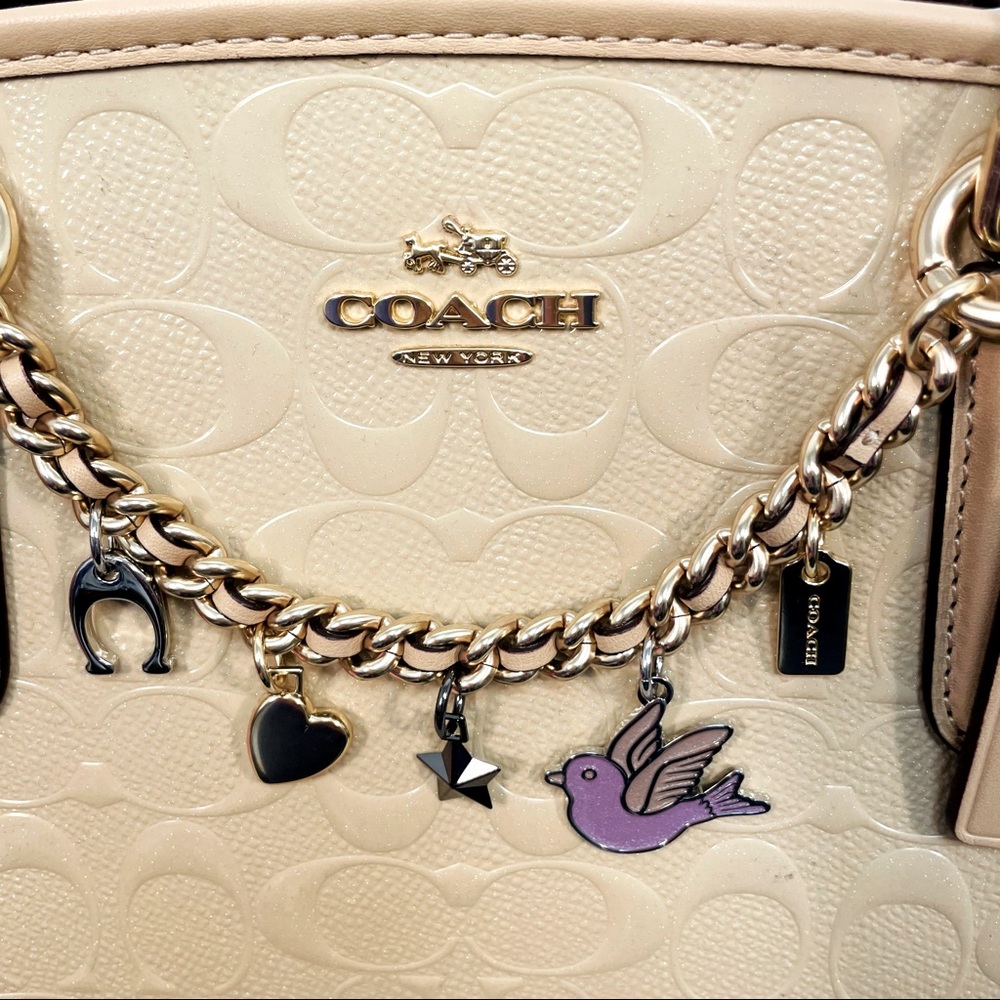 NWT Coach Platinum Sm Margot Carryall Debossed - Picture 10 of 10